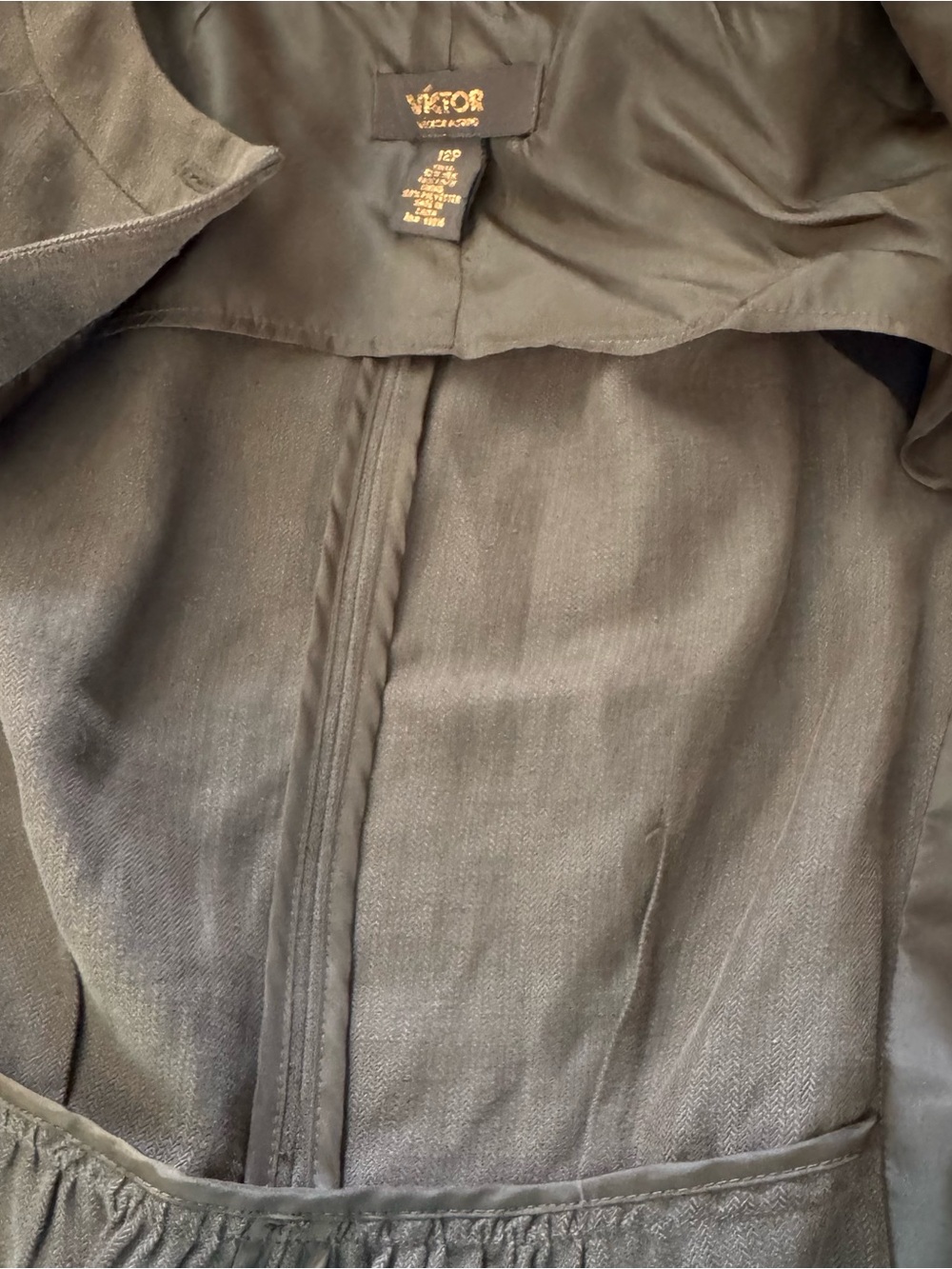 Victor Alfaro Silk Linen Brown Utility Blazer Jacket 12P - Picture 7 of 9